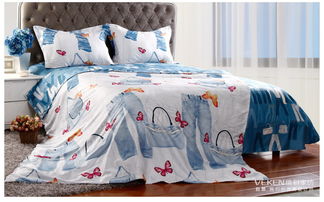 維科家紡 全棉斜紋印花時尚四件套 牛仔風尚